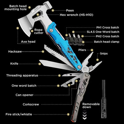 Multi Tool Axe Hammer with Pliers and Screwdrivers, Hand Tools – image 4