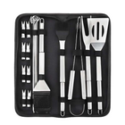 BBQ Grill Tool Set with Storage Bag, Stainless Steel Grill Accessories with Tongs and Basting Brush, Kebab Skewers