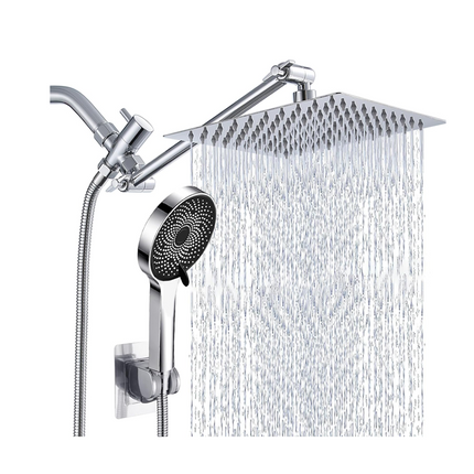 High Pressure Shower Head with Handheld, Rain Shower Head with 11 Inch Extension Arm, Shower Kit with 3 Spray Modes