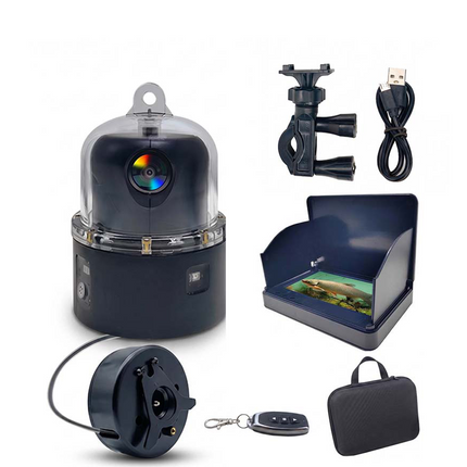 Underwater Camera for Fishing, Waterproof Camera with Screen or Phone Connection, Ice Fishing Camera with 360 Rotation