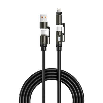 USB C Cable, 240W Fast Charging Cable, USB C to Lightning Cable with USB A, Charging Cord with One Click Power Off