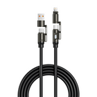 USB C Cable, 240W Fast Charging Cable, USB C to Lightning Cable with USB A, Charging Cord with One Click Power Off
