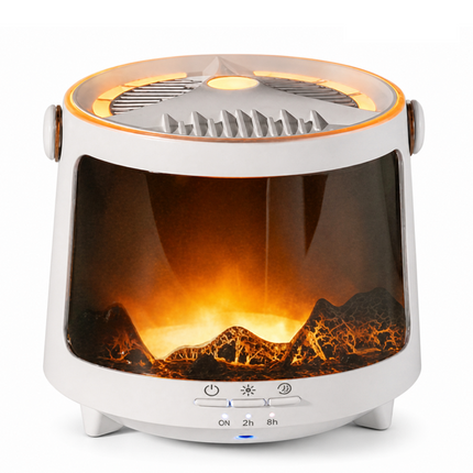 Essential Oil Diffuser, Aroma Diffuser Humidifier with Flame and Jellyfish Light, Ultrasonic Humidifier for Bedroom