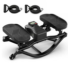Mini Stair Stepper with Resistance Bands, Side to Side Rocking Stepper, Low Impact Cardio Machine for Home Workouts