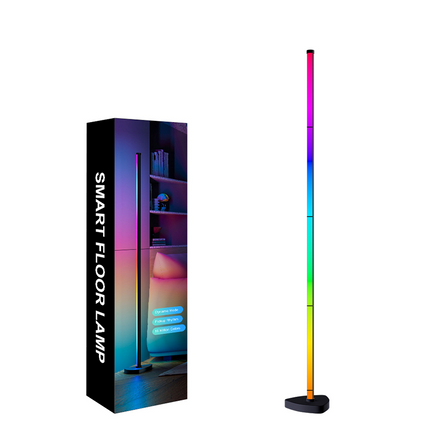 RGB Corner Floor Lamp with Remote, LED Floor Lamp with Music Sync, Smart Standing Lamp for Gaming Room