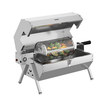 Portable Electric BBQ Grill with Rotisserie, Rotating Kebab Grill with Skewer Set, Tabletop Electric Grill