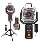 Portable Fan with Power Bank and Light, Rechargeable Camping Fan with Remote Control and Tripod, Outdoor Fan for Tent