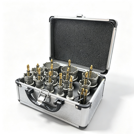Carbide Hole Saw Kit, Metal Hole Saw Set for Stainless Steel and Cast Iron, Hole Cutter Kit for Wood and Plastic