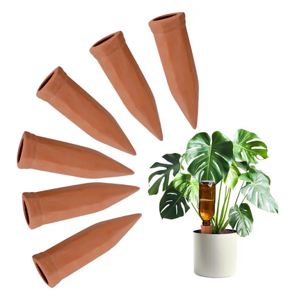 Terracotta Watering Spikes, Self Watering Spikes for Wine Bottles, Automatic Plant Waterer for Indoor Plants
