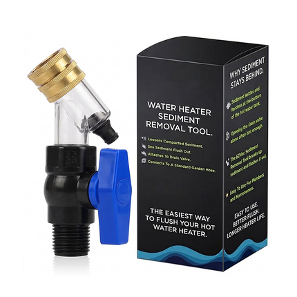 Water Heater Flush Kit, Water Heater Sediment Removal Tool with Viewing Window, Hot Water Heater Maintenance Tool