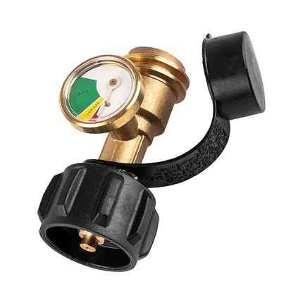 Propane Tank Gauge, Universal Propane Cylinder Gauge Level Indicator for 5 to 40 lb Tanks, Brass Gas Pressure Gauge