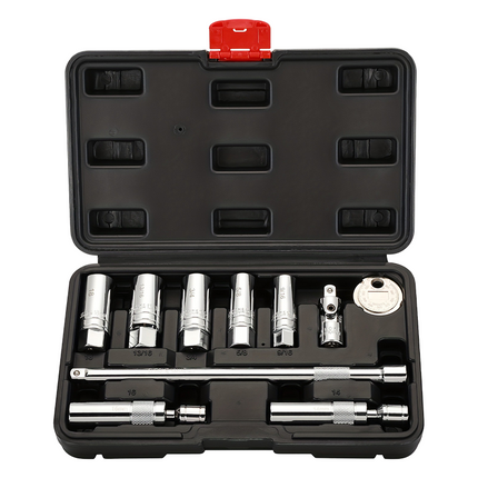 Magnetic Spark Plug Socket Set with Spark Plug Gap Tool, Universal Joint Socket and Extension, Mechanic Tool Set