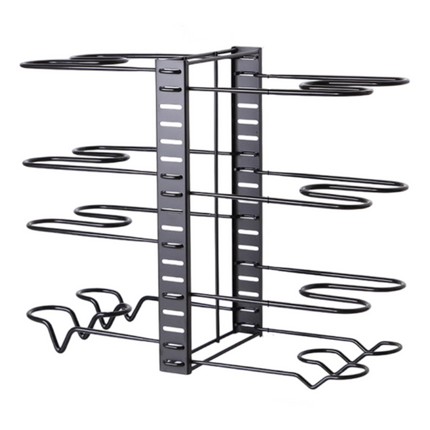 Kitchen Cabinet Organizer for Pots and Pans, Adjustable Pot and Pan Organizer with Sliding Dividers, Pan Lid Organizer
