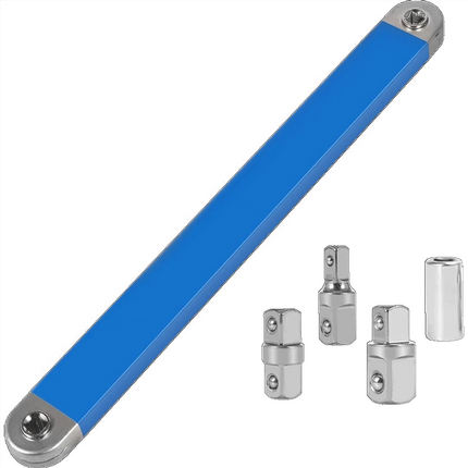 Offset Extension Wrench Set, Wrench Extender with Socket Adapter, Socket Extension Wrench for Tight Spaces