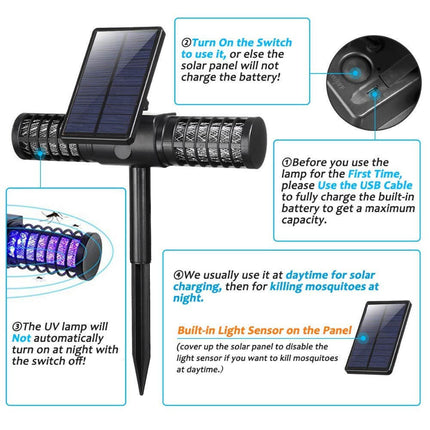 Solar Mosquito Killer Lamp Outdoor, Waterproof Mosquito Trap with UV LED Lamp – image 7