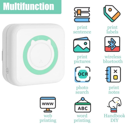 Portable Mini Sticker Printer with Bluetooth for Phone and Inkless Labels