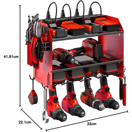 Power Tool Organizer Wall Mount, Garage Tool Storage with 8 Outlets – image 6