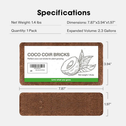 Coconut Coir Bricks for Plants, Soil Conditioner for Hydroponic Growing Medium – image 9