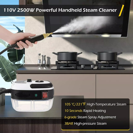 Handheld Steam Cleaner with 3 Brushes, High Pressure Steam Cleaning Machine – image 6