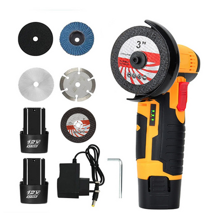 Cordless Angle Grinder, Mini Metal Grinder with Discs, Brushless Cut Off Tool, Metal Cutting Tool for Tile and Pipe