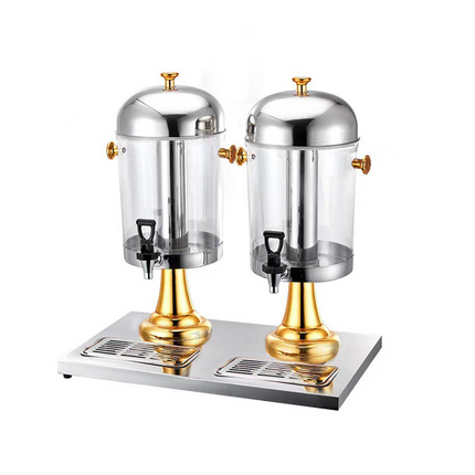 Party Drink Dispensers, Stainless Steel Beverage Dispenser with Ice Core and Drip Tray, Juice Dispenser for Lemonade