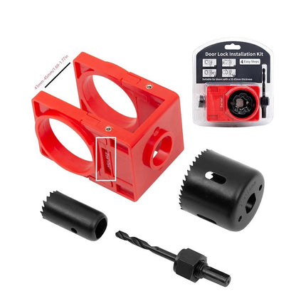 Door Lock Installation Kit, Door Knob Installation Kit with Hole Saws, Door Lock Jig for Interior Wood Doors