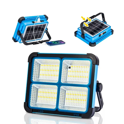 Rechargeable LED Work Light, Solar Work Light with Power Bank, Magnetic Work Light with Stand for Emergency Use