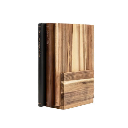 Wood Cutting Boards for Kitchen, Acacia Cutting Board Set of 3 with Holder, Double Sided Wooden Serving Board