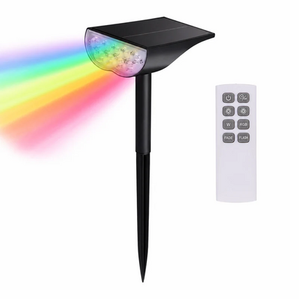 Solar Spotlights Outdoor, Color Changing Solar Lights Outdoor with Remote, Solar Landscape Lighting for Yard and Garden