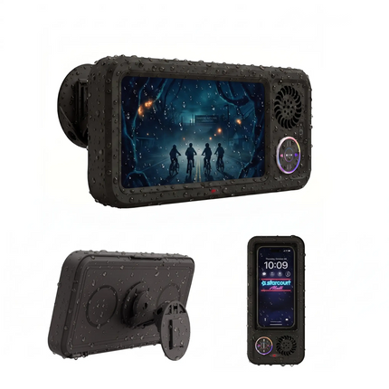 Shower Phone Holder with Speaker, Waterproof Bluetooth Speaker, Suction Cup Phone Holder with Touch Screen Cover