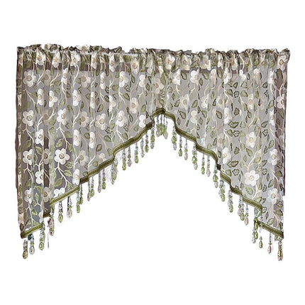 Sheer Curtains for Bedroom, Floral Lace Window Curtain 2 Panels, Tension Rod Curtain for Closet and Doorway