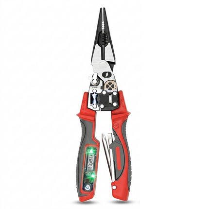 Wire Stripper Pliers, Wire Cutter and Wire Stripping Tool with Voltage Tester, Electrician Tools with Non Slip Handle