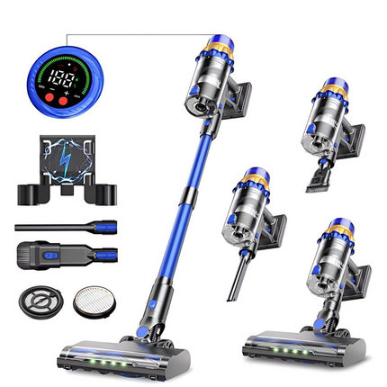 Cordless Stick Vacuum Cleaner, Lightweight Cordless Vacuum for Pet Hair and Hard Floor, 2 in 1 Handheld Vacuum with LED