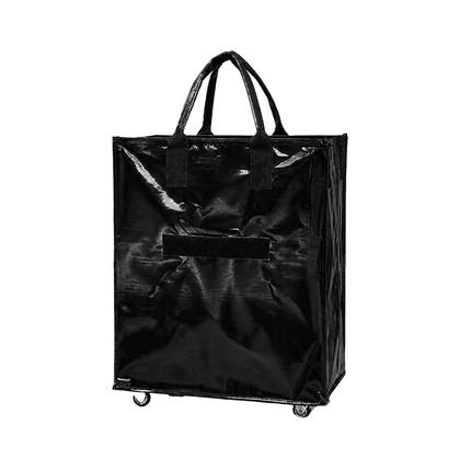 Foldable Rolling Tote Bag with Wheels, Large Tote Bag, Collapsible Grocery Cart for Shopping and Travel
