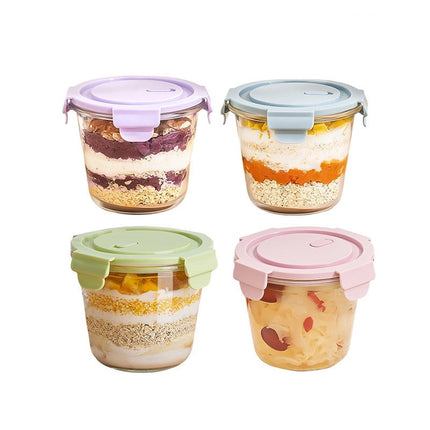Glass Food Storage Bowl Set with Lids, Glass Food Storage Containers, Meal Prep Containers, Microwave Safe Containers