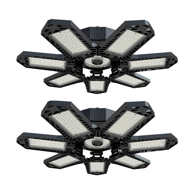 LED Shop Lights, Deformable LED Garage Light with 7 Adjustable Panels, Screw In Workshop Light for Basement_01