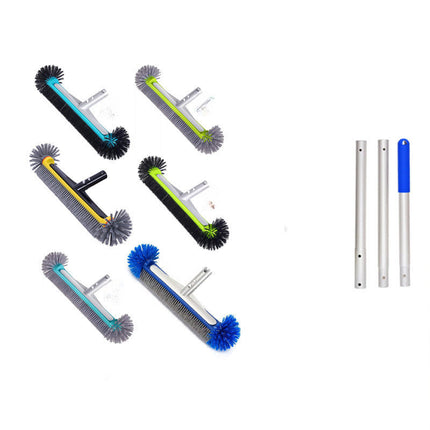 Heavy Duty Pool Brush Head, Nylon Pool Brushes for Walls and Tile with Aluminum Back and EZ Clips