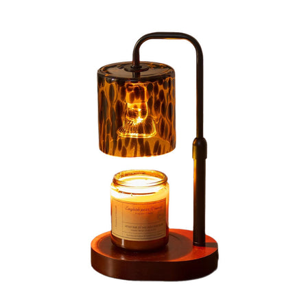 Candle Warmer Lamp, Electric Wax Warmer with Vintage Leopard Print Shade – image 11