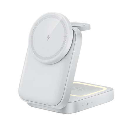 Magnetic Wireless Charging Station, Foldable Wireless Charger with Night Light