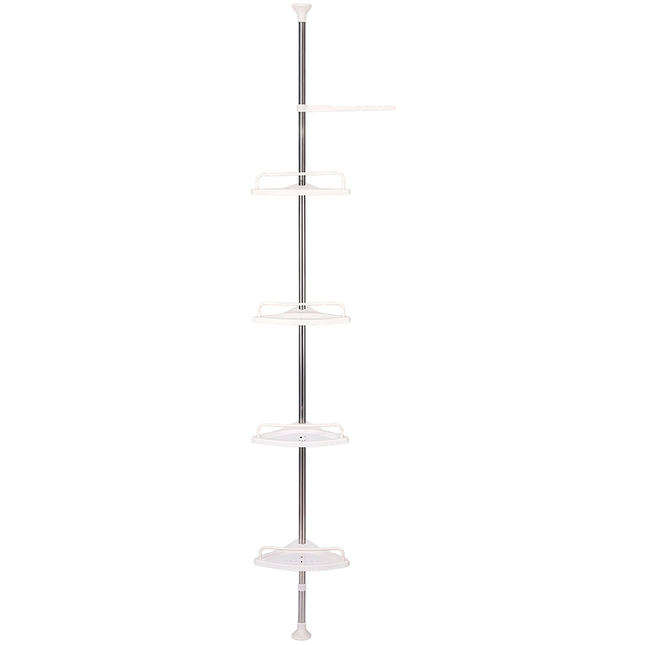 Wall Shelf for Bathroom, Shower Caddy with Hooks, Bathroom Storage Shelf, No Drill Shower Shelf Stainless Steel_01