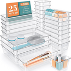 Clear Drawer Organizers, Transparent Drawer Organizer Storage Set, Stackable Organizer Bins for Home Organization
