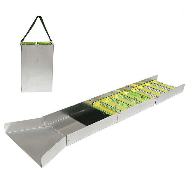 Folding Sluice Box Gold Panning Kit, Gold Panning Equipment with Multi Layer Riffles, Portable Gold Sluice for River_00
