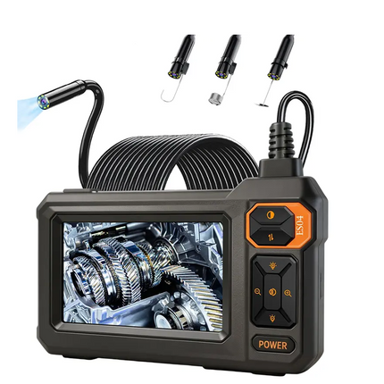 Borescope Inspection Camera with Dual Lens, Endoscope Camera with 4.3 Inch IPS Screen and 8 LEDs, Sewer Camera 16.5 ft