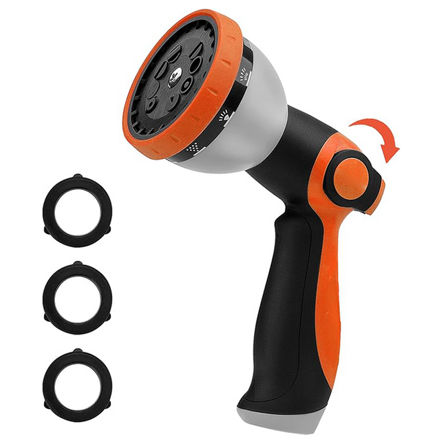 Garden Hose Nozzles, Heavy Duty Hose Sprayer with 10 Spray Patterns, Spray Nozzle for Hose with Thumb Control_00