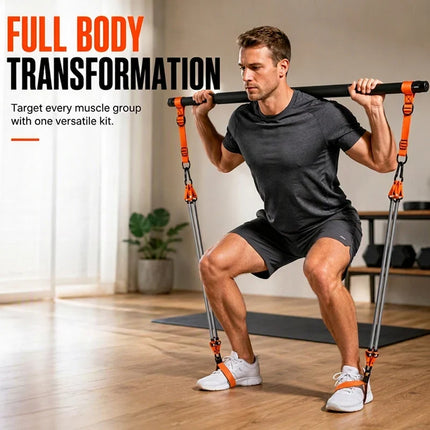 Pilates Bar Kit with Resistance Bands, Portable Home Gym Workout Bar – image 5
