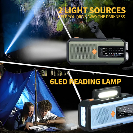 Emergency Weather Radio, Solar Hand Crank Radio with Power Bank – image 5