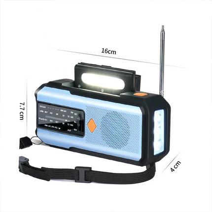 Emergency Weather Radio, Solar Hand Crank Radio with Power Bank, AM FM Radio with LED Flashlight and Reading Light