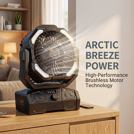Portable Fan with LED Light, Rechargeable Outdoor Fan for Camping Tent and RV – image 4