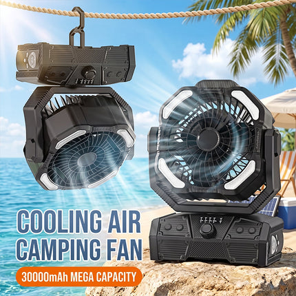 Portable Fan with LED Light, Rechargeable Outdoor Fan for Camping Tent and RV – image 6