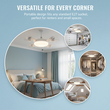 Ceiling Fan Light Bulb with Remote Control, Socket Fan Light, Ceiling Fan Lamp, LED Light Bulb for Bedroom and – image 6